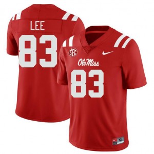 Cayden Lee University of Mississippi Men #83 College Football Official Jersey - Red