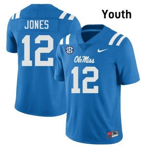 Andrew Jones Mississippi #12 Youth College Football Alumni Jerseys - Powder Blue