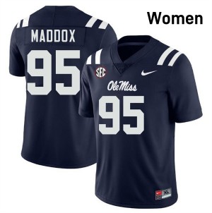 Andrew Maddox Ole Mississippi Women #95 College Football Limited Jersey - Navy