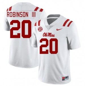 Anthony Robinson III Rebels Alumni Men #20 College Football Jerseys - White