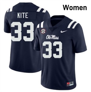 Antonio Kite Ole Miss #33 Official College Football Women Jersey - Navy