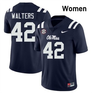 Bryson Walters Ole Miss College Football #42 Women 2025 Jerseys - Navy