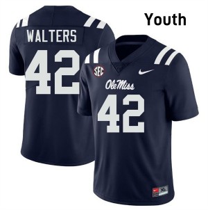 Bryson Walters Mississippi NCAA #42 Youth College Football Jersey - Navy