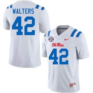 Bryson Walters Ole Miss High School College Football Mens #42 Jerseys - White