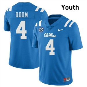 Caleb Odom Rebels 2025-26 Youth #4 College Football Jersey - Powder Blue
