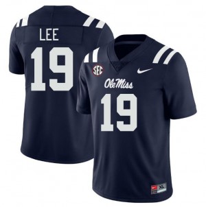 Cayden Lee Ole Miss Stitched #19 College Football Men's Jersey - Navy