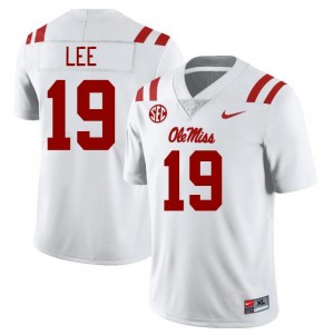 Cayden Lee Ole Miss Player College Football Men #19 Jerseys - White