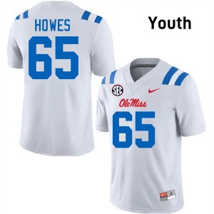 Connor Howes Ole Miss College Football Youth #65 Player Jersey - White