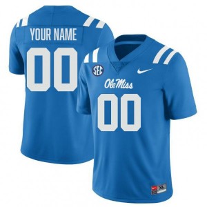 Custom Ole Miss Rebels High School College Football Men's #00 Jersey - Powder Blue