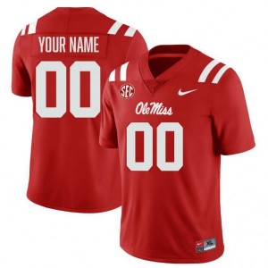 Custom Mississippi Men's #00 Alumni College Football Jerseys - Red