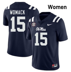 Da'Shawn Womack Ole Miss Rebels Women's College Football Player #15 Jersey - Navy