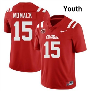 Da'Shawn Womack Rebels #15 College Football Youth 2025-26 Jersey - Red