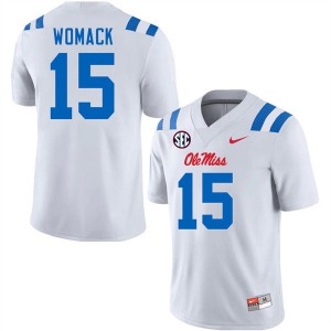 Da'Shawn Womack Ole Mississippi Rebels Men College Football NCAA #15 Jerseys - White