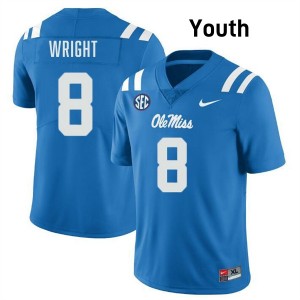 Dae'Quan Wright Ole Miss Youth College Football #8 Player Jerseys - Powder Blue
