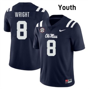Dae'Quan Wright Ole Miss Youth #8 College Football Alumni Jersey - Navy