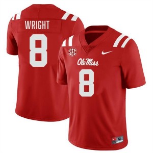 Dae'Quan Wright Mississippi #8 Mens College Football Embroidery Jerseys - Red