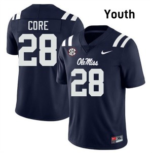 Dante Core University of Mississippi College Football Youth University #28 Jerseys - Navy