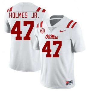 DeeJay Holmes Jr. Ole Miss #47 University College Football Men Jersey - White
