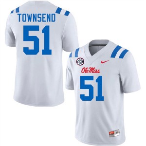 Delano Townsend Rebels #51 College Football Replica Men's Jersey - White