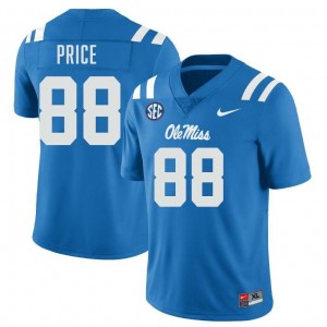 Devin Price Ole Miss Embroidery #88 College Football Men's Jersey - Powder Blue