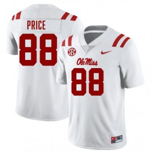 Devin Price Ole Mississippi Rebels Player #88 Mens College Football Jersey - White