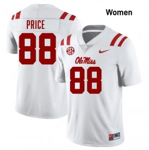 Devin Price Ole Mississippi Womens Game #88 College Football Jersey - White