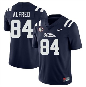 Dillon Alfred Ole Mississippi Stitched College Football Men's #84 Jersey - Navy