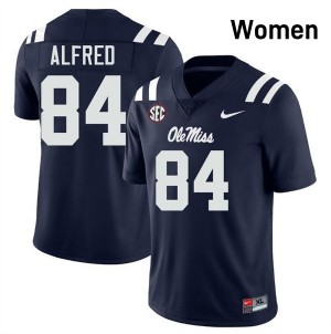 Dillon Alfred Ole Miss Rebels Alumni #84 Womens College Football Jerseys - Navy