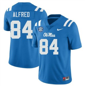 Dillon Alfred University of Mississippi Men Game College Football #84 Jersey - Powder Blue