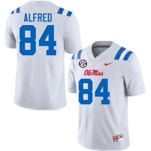 Dillon Alfred University of Mississippi Men's College Football Player #84 Jersey - White