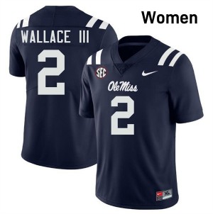 Harrison Wallace III Ole Mississippi Women College Football Replica #2 Jersey - Navy