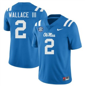 Harrison Wallace III Mississippi Men's Replica #2 College Football Jersey - Powder Blue