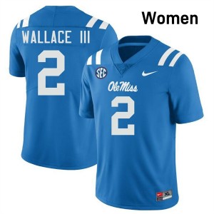 Harrison Wallace III Ole Mississippi Rebels NCAA Women #2 College Football Jersey - Powder Blue