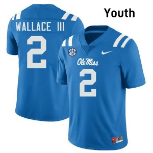 Harrison Wallace III Ole Mississippi College Football Youth High School #2 Jerseys - Powder Blue