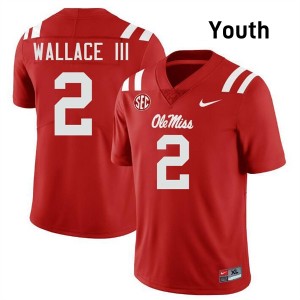 Harrison Wallace III Ole Mississippi College Football #2 2025-26 Youth Jerseys - Red