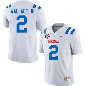Harrison Wallace III Ole Mississippi Rebels Mens Replica College Football #2 Jersey - White