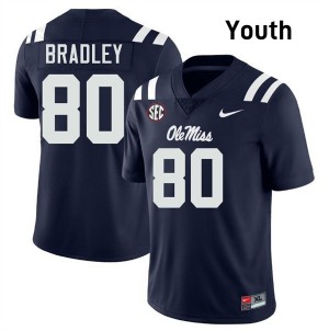 Hayden Bradley Ole Miss Youth College Football Replica #80 Jerseys - Navy