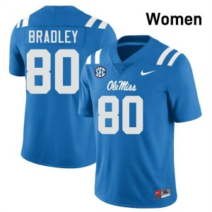 Hayden Bradley Ole Miss College Football #80 Women Alumni Jerseys - Powder Blue