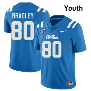 Hayden Bradley Ole Mississippi Rebels #80 Game College Football Youth Jersey - Powder Blue