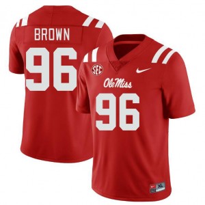 Jamarious Brown Rebels Mens Embroidery #96 College Football Jerseys - Red