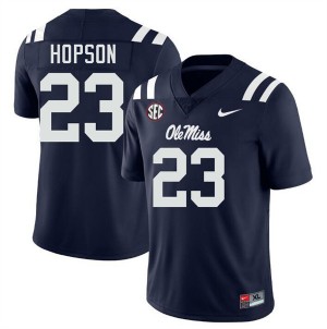Jarcoby Hopson Rebels Mens #23 Embroidery College Football Jerseys - Navy