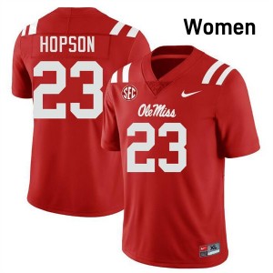 Jarcoby Hopson Ole Miss College Football University Women's #23 Jersey - Red