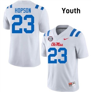 Jarcoby Hopson Ole Mississippi Youth Embroidery College Football #23 Jersey - White