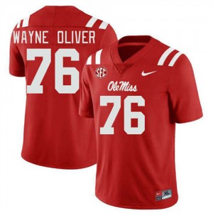 John Wayne Oliver Rebels College Football Replica #76 Men Jerseys - Red