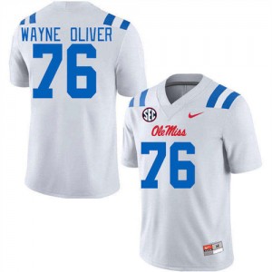 John Wayne Oliver Ole Miss Game Men #76 College Football Jerseys - White