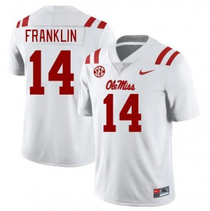 Kam Franklin Ole Miss Mens #14 University College Football Jerseys - White