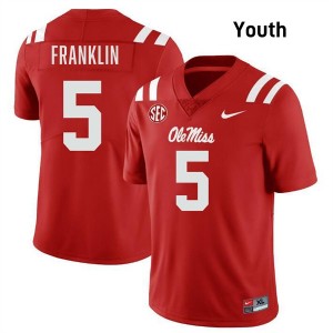 Kam Franklin Ole Miss Youth College Football Player #5 Jersey - Red