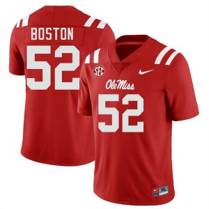 Kenneth Boston University of Mississippi Alumni Men #52 College Football Jersey - Red