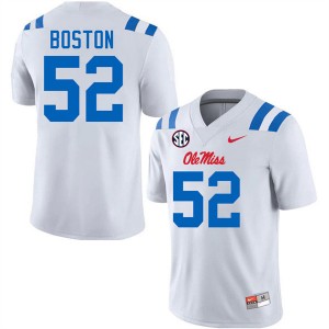 Kenneth Boston University of Mississippi #52 College Football Men's University Jersey - White