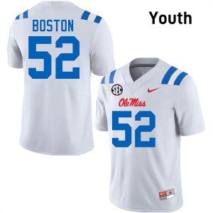 Kenneth Boston University of Mississippi #52 College Football Youth Game Jersey - White